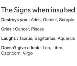 xstrologyx:  The signs and insults…