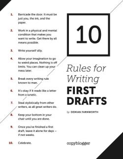 staedtlers-and-stabilos:  Rules for Writing First Drafts 
