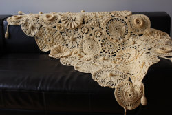 knittedcreations:  Amazing Hand Crochet Blanket / Wrap Soft Yellow