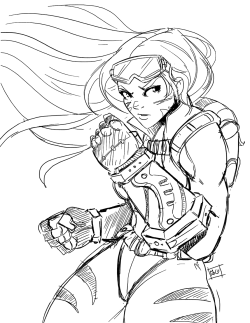 kirbish:  Quick sketch of Cammy in her new battle costume