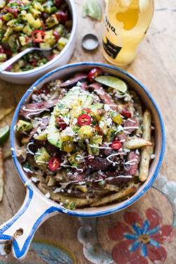 do-not-touch-my-food:  Hawaiian Carne Asada Fries with Grilled