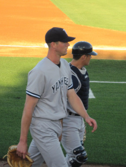 randyjockster:  Andrew Brackman with catcher Mitch Abieta 
