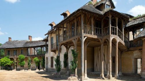 vivelareine:  The restoration of the Queenâ€™s hamlet is underway!Â  Read more about the restoration of Marie Antoinetteâ€™s estate, which is being funded with a donation by Dior, here. (French)[photo credit: Luc Castel]