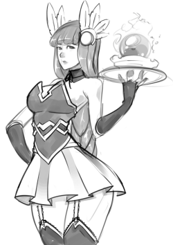 rush-it:  Lenneth from Valkyrie Profile as a waitress serving,