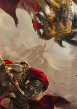 westcoastavengers:  Thor VS Beta Ray Bill by Deryl Braun
