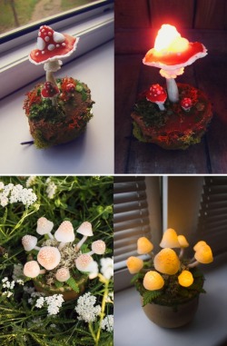 sosuperawesome: Mushroom Night Lights by The Snowmade on Etsy