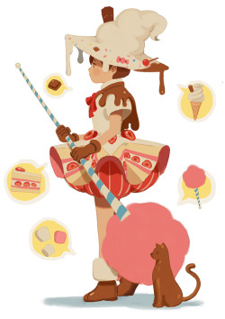 aivii:  The sweets witch vii and her chocolate cat familiar!