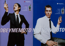 ejakulation:  OBEYMEMOTO/NOTNOWMOTO, Motorola ads featured in