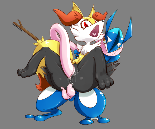 pokepornking:  Sorry no male delphox x female trainer gratefox I hope this will do