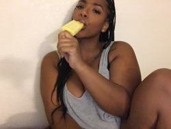 blkbruja:  me ft my third pineapple popsicle today 