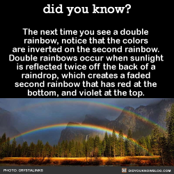 did-you-kno:  The next time you see a double rainbow, notice