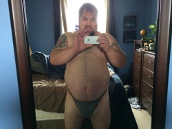 chubbyaddiction:  gigaguess:  Trying a thong on today. I’d