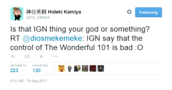 hideki kamiya is the best person on twitter and you cannot say