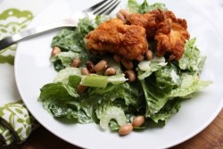 hardcore-food:  Flash Fried Chicken Salad with Black Eyed Peas