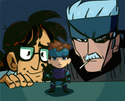 cigar-blues:  solid snake and his best friend otacon the wee-boob 