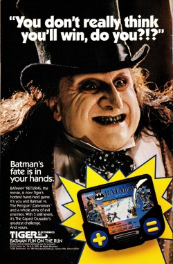 youraveragefilmblog:  An advert for the handheld Batman Returns