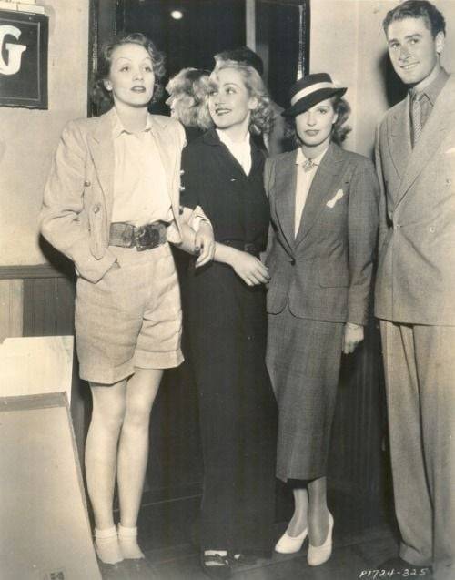 Marlene Dietrich, Carole Lombard, Lili Damita and Errol Flynn