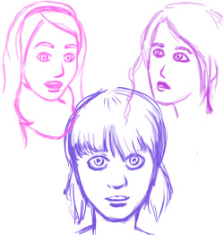 I made myself practice sketching faces today. Mostly I used my