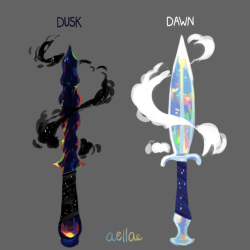 aellae:  twin daggers for my halloween edge oneshot character,