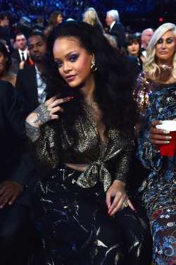 celebsofcolor:  Rihanna attends the 60th Annual GRAMMY Awards