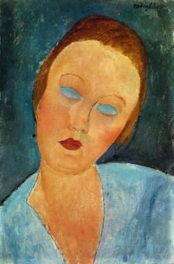 artist-modigliani: Portrait of Madame Survage, Amedeo Modigliani