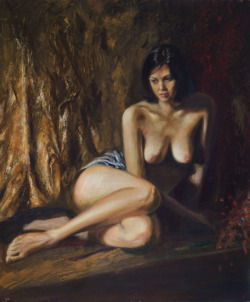 artbeautypaintings:  Nude in drapery - Daniel Anaka