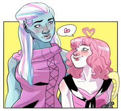 starfleetbabe:  tall and buff & small and pink 