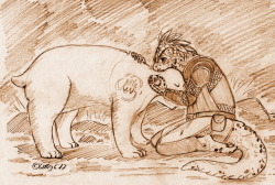 wollfisch000: Stained-with-dreams and his bear. He calles him