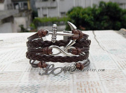 girlsloveclothes:  Hipsters jewelryInfinity braceletLOVE braceletanchor