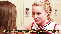   Faberry weekÂ day 2: jealousyQuinn broke things off with Rachel so she tried to make Quinn jealous by singing a duet with Santana.  