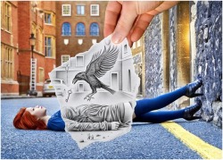 A bird will bring the key (one of Ben Heine’s billiant “Pen vs. Camera” creations; click the pic to be teleported to his Flickr portfolio)
