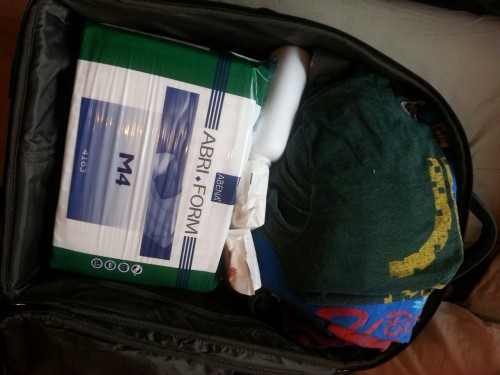 abcubs:  Packing for holiday. You know its going to be good when your bag is 50% padding. 
