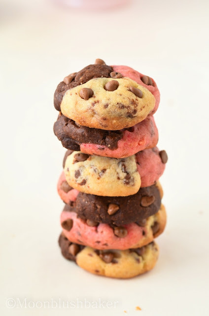 foodfuckery:   THICK BAKED NEAPOLITAN CHOCOLATE CHIP COOKIES Recipe  BRB BAKING MYSELF INTO A DIABETIC COMA