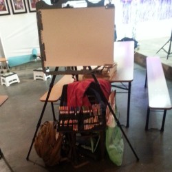 My set up for some figure drawing at Aeronaut brewing co. For