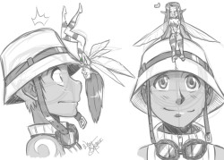 aeolus06:  fairy hitchhiker Quick doodles of Izzy and a little