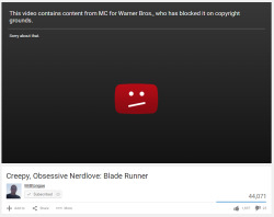 Yeah, that video was a real threat to your IP there Warner Bros.