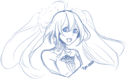 Quick Hatsune Miku Doodle.  Style is based off the Hatsune Miku