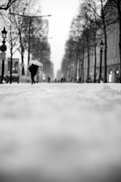 jamesnord:  Snow on the Champs-Élysées  