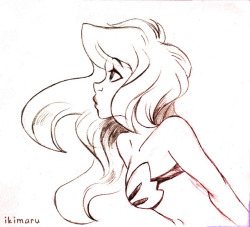 ikimaru: Ariel pen sketch for razzledazzlered! (=[check out this