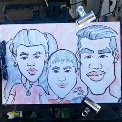 Caricatures today at Dairy Delight in Malden. #ink #artstix #caricatures