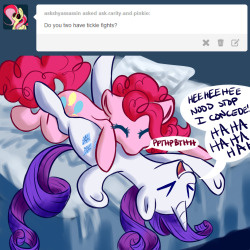 ask-rarity-and-pinkie:  Pinkie usually has the upper hand in