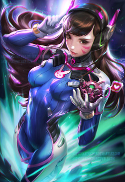 sakimichan:   D.va‬ from ‪overwatch‬ with her mini mech