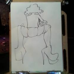 Drawing of Libby at Dr. Sketchy’s Boston. #mattbernson