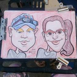 Doing caricatures at Dairy Delight! Ice cream for dinner is what