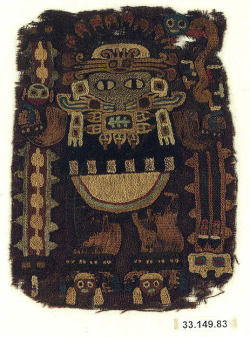 ancientpeoples:  Embroidered Fragment with Figure Paracas culture