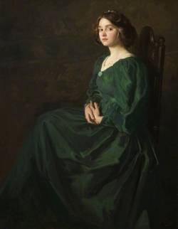 labellefilleart:  The Green Gown, Thomas Edwin Mostyn  