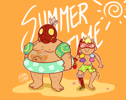 chibigaia-art:SUMMER MISFITSHAVING A BLAST