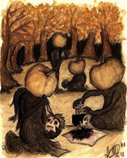 sixpenceee:   “Revenge of the pumpkins” by Luisella Casanova