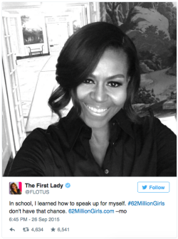 micdotcom:  Michelle Obama launches #62MillionGirls to fight