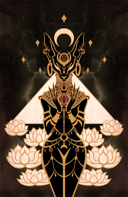 cryptovolans: a new piece!! I’ve been wanting to try printing something with gold foil for so long, so I’m really looking forward to seeing how the prints turn out… They should be available a few weeks from now ;o  All hail